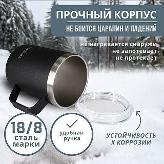 Термокружка Pereval HM1-350-12 350мл black - фото 2