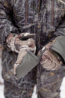 Перчатки Хольстер охотника-рыбака утепленные темный лес флис - фото 6