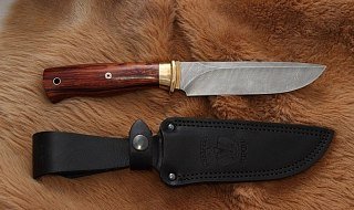 Нож Северная Корона Барс дамасская сталь граб - фото 3