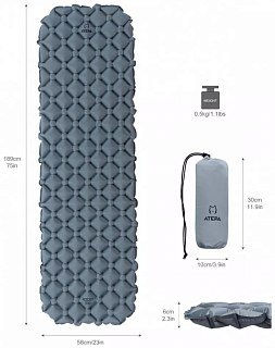 Коврик Атера Mattress 189х58х6см светло-серый  - фото 2