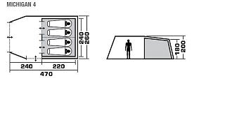 Палатка Trek Planet Michigan 4 песочный - фото 2