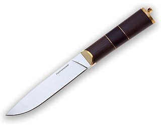 Нож Кизляр Карачаевский разделочный рукоять граб латунь - фото 1
