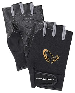 Перчатки-митенки Savage Gear Neoprene Half Finger Black