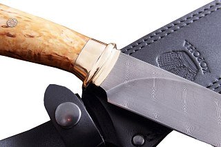 Нож Северная Корона Рысь дамасская сталь карельская береза - фото 3
