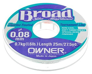 Леска Owner Broad 25m 0.08mm Green