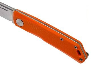 Нож складной Real Steel Luna Lite Orange G10 клинок D2 7см - фото 4