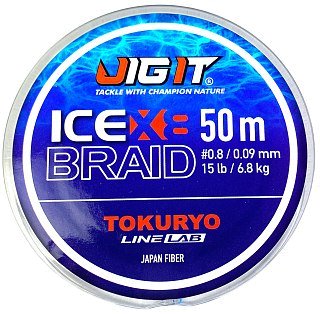 Шнур Jig It x Tokuryo ice braid X8 PE 0,8 50м blue - фото 1