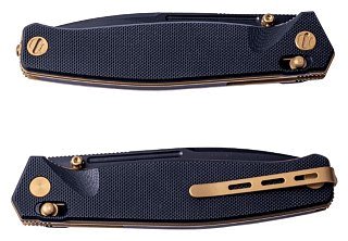 Нож складной Real Steel Huginn Black/Gold G10 клинок черн.VG-10 9,3см - фото 4