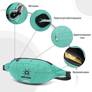 Сумка Samstrong Waist Bag 1,5 поясная сине-зеленый - фото 6