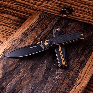 Нож складной Real Steel Huginn Black/Gold G10 клинок черн.VG-10 9,3см - фото 9