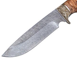 Нож ИП Семин Лорд дамасская сталь литье береста - фото 2