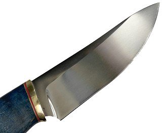 Нож ИП СЕМИНА Кайман сталь литье мельхиор D2 стаб.кар.береза - фото 2
