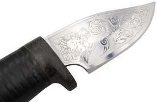 Нож Росоружие Малек 95х18 кожа гравировка - фото 6