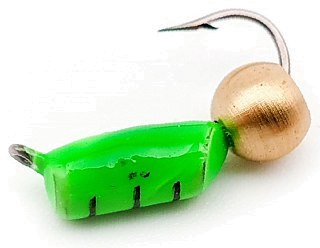 Мормышка Wormix Столбик латунный шарик зеленый №3 1,1гр