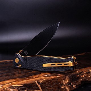 Нож складной Real Steel Huginn Black/Gold G10 клинок черн.VG-10 9,3см - фото 8