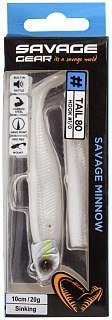 Приманка Savage Gear Minnow 10см 20гр white perl silver 2+1