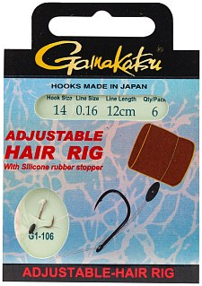 Крючок Gamakatsu с поводком Booklet AD Hair G1-106 №14 0.16мм 12см