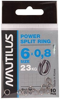 Кольцо Nautilus заводное усиленное Power split ring 6х0,8мм 23кг