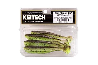 Приманка Keitech виброхвост Easy shiner 3,5" 401 green pumkin chartreuse - фото 2