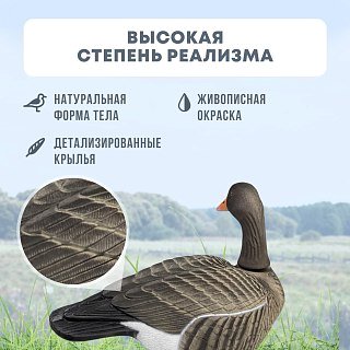 Подсадной гусь Taigan Goose shell сторожевой со съемной головой,корпус - фото 2