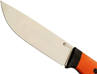 Нож ИП Семин Егерь ст.VG -10 ц.м. рук.G10 оранж. прит.черн. - фото 2