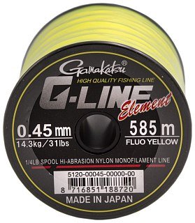 Леска Gamakatsu G-line element F-yellow 0.45мм 585м - фото 2