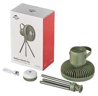 Вентилятор Naturehike camping fan with magnetic lamp forest green - фото 3