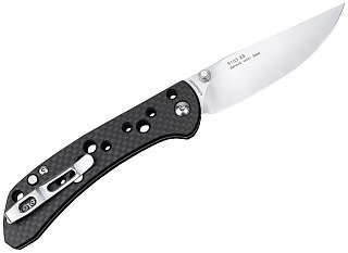 Нож Sanrenmu 9165-KB складной сталь 12C27 Brush black carbon fiber overlay G10 - фото 1