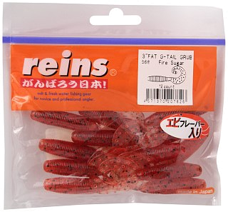 Приманка Reins Fat G tail grub 3'' цв. 568 fire sugar уп 12шт