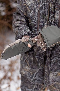 Перчатки Хольстер охотника-рыбака утепленные темный лес флис - фото 7