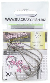 Крючок Crazy Fish Offset Joint Hook офсетный №2 - фото 2