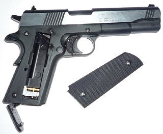 Пистолет Umarex Colt Government 1911 A1 Dark Ops хром пластик - фото 3