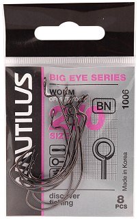 Крючок Nautilus Offset Big Eye Series Worm 1006 №2/0