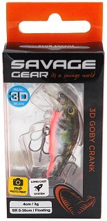 Воблер Savage Gear 3D Goby Сrank SR 4см 3гр F uv red/black - фото 2
