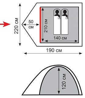 Палатка Totem Tepee 2 V2 зеленый - фото 17