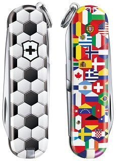 Нож Victorinox Classic World Of Soccer 58мм 7 функций белый/рисунок - фото 2