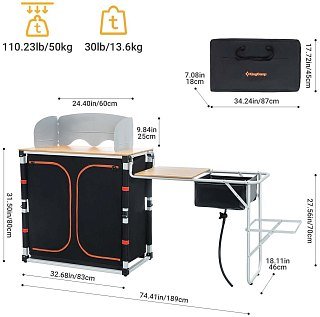 Кухня King Camp Bamboo 19045G походная 189х46х80 - фото 2