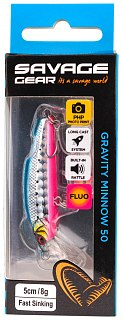 Воблер Savage Gear gravity  minnow 5см 8гр fast sinking pink belly sardine - фото 1