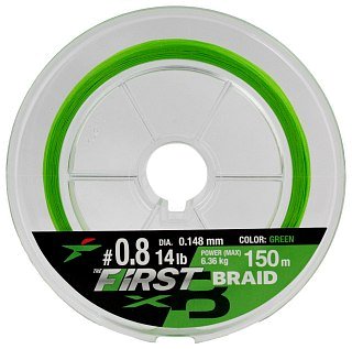 Шнур Intech First Braid X8 150м 0,8/0,148мм green - фото 2