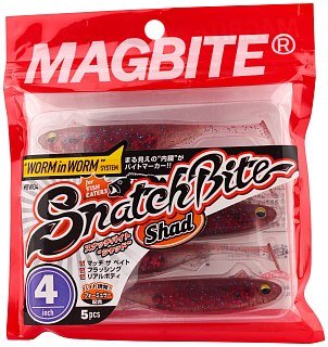 Приманка Magbite MBW04 Snatch bite shad 4-02 4.0" 5шт - фото 1