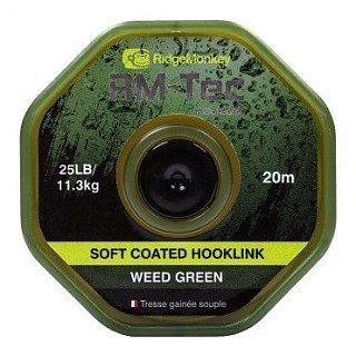 Поводковый материал Ridge Monkey RM-Tec soft coated hooklink 25lb 20м weed green - фото 1