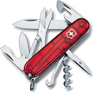 Нож Victorinox Climber 91мм 14 функций полупрозрачный красный