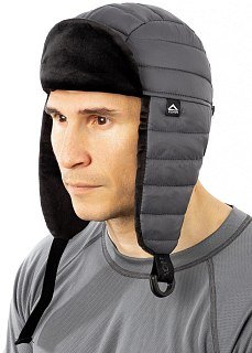 Шапка-ушанка Payer Твин стеганая таффета графит - фото 1