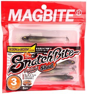Приманка Magbite MBW04 Snatch bite shad 3-06 3.0" 5шт