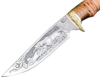 Нож ИП Семин Легионер 65х13 литье береста  гравировка - фото 2