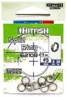 Заводное кольцо Hitfish Econom Series split ring 20кг 8шт
