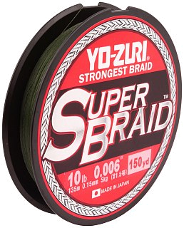 Шнур Yo-Zuri PE Superbraid Dark Green 150yds 10lbs 0,15мм