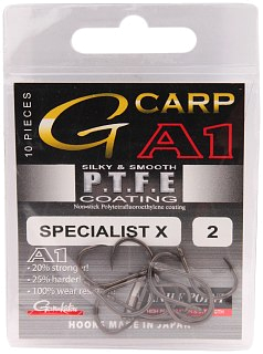 Крючок Gamakatsu A1 G-Carp Specialist X PTFE KP №2 уп.10шт - фото 1