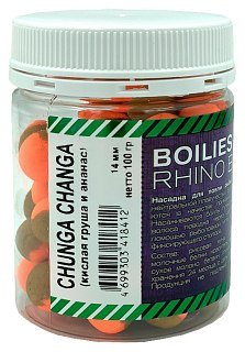 Бойлы Rhino Baits balanced chunga changa кислая груша и ананас14мм 100г банка - фото 1