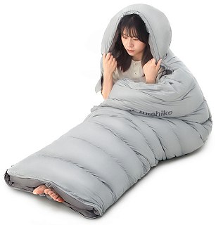 Спальник Naturehike RM40 Утиный пух серый р.L - фото 4